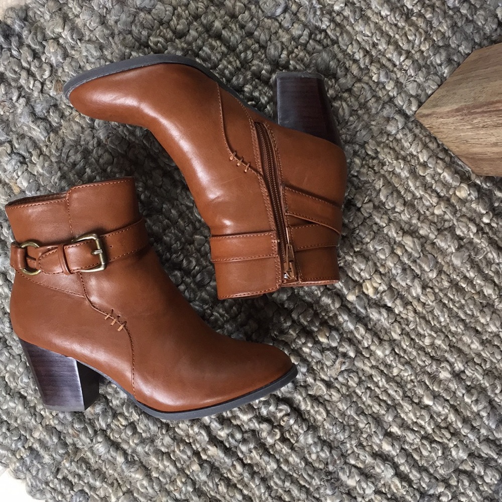 Bass Tan Ankle Booties